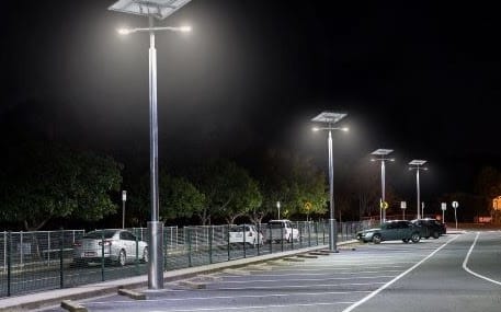solar lights in parking lot